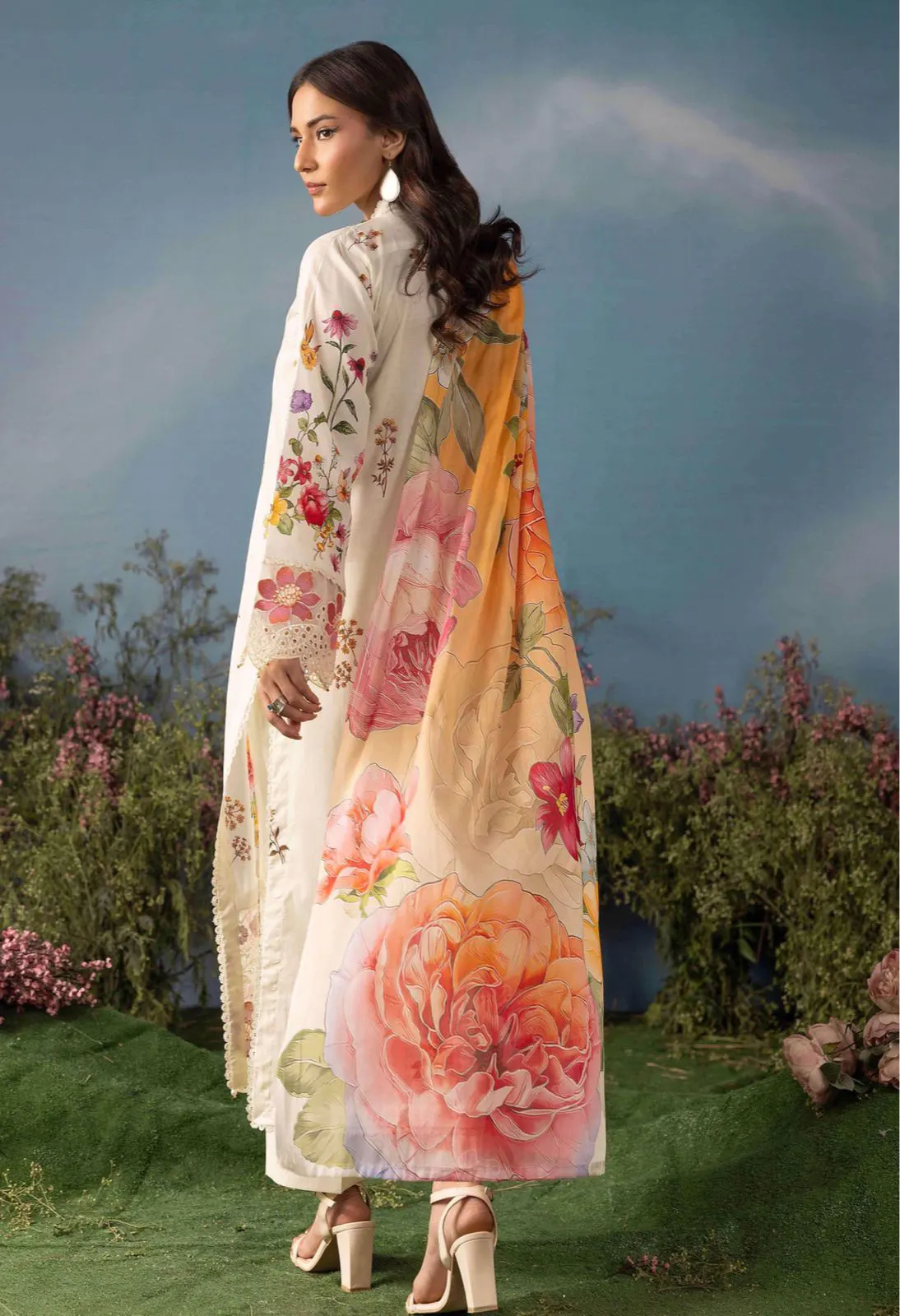 Rose Bloom Embroidered Lawn