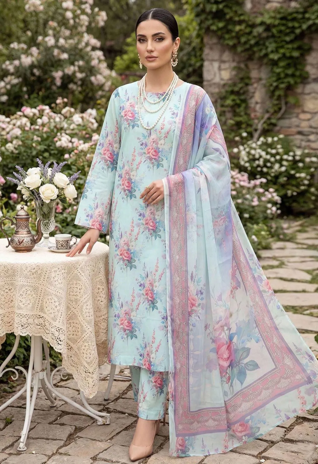 Sky Blue Peony Dream