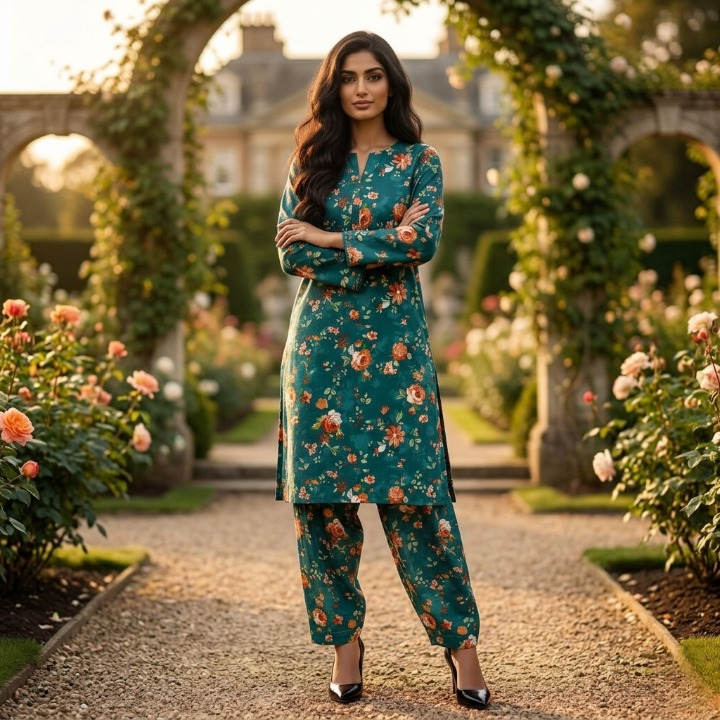 Emerald Vine Floral Lawn