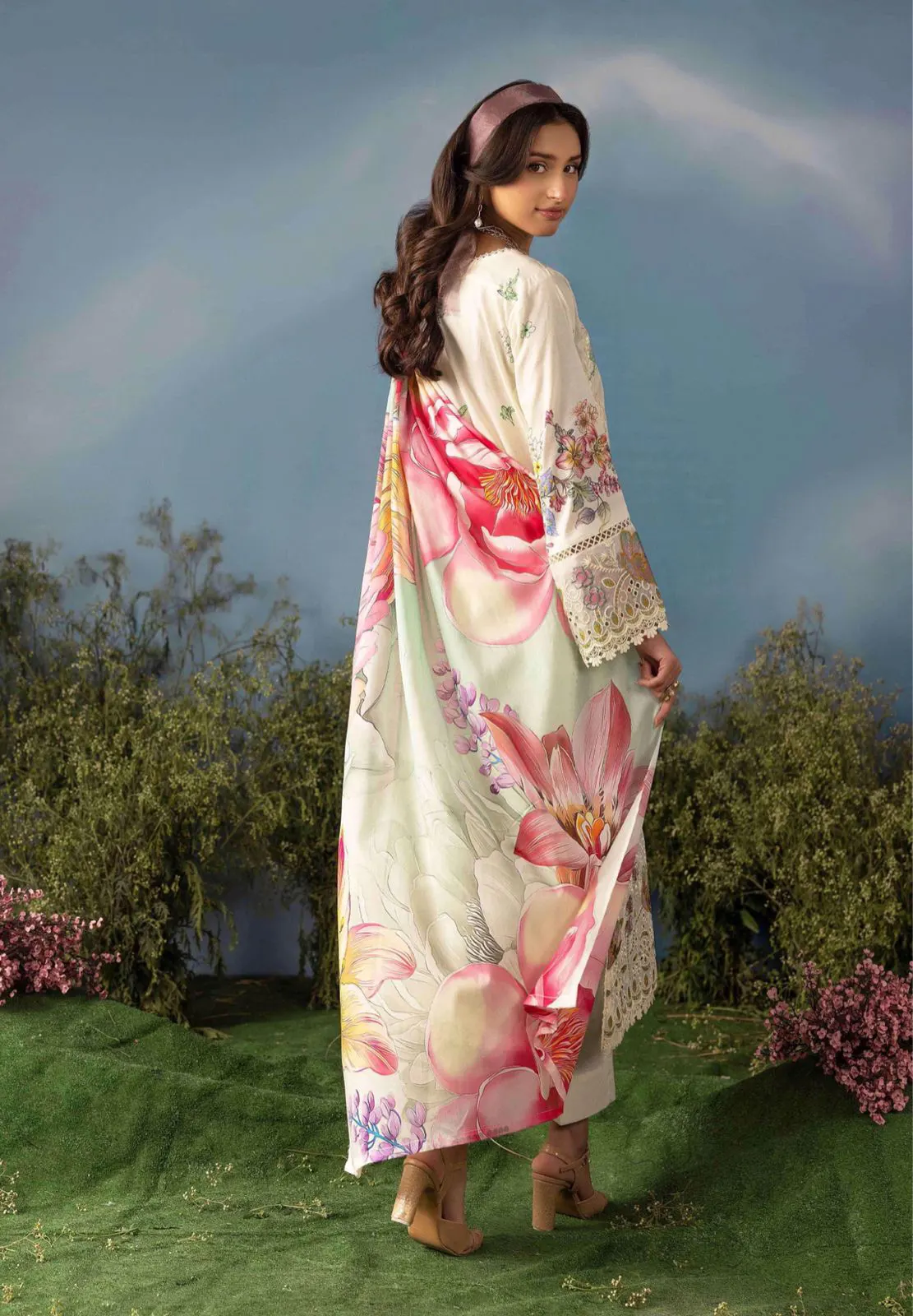 Rose Bloom Embroidered Lawn