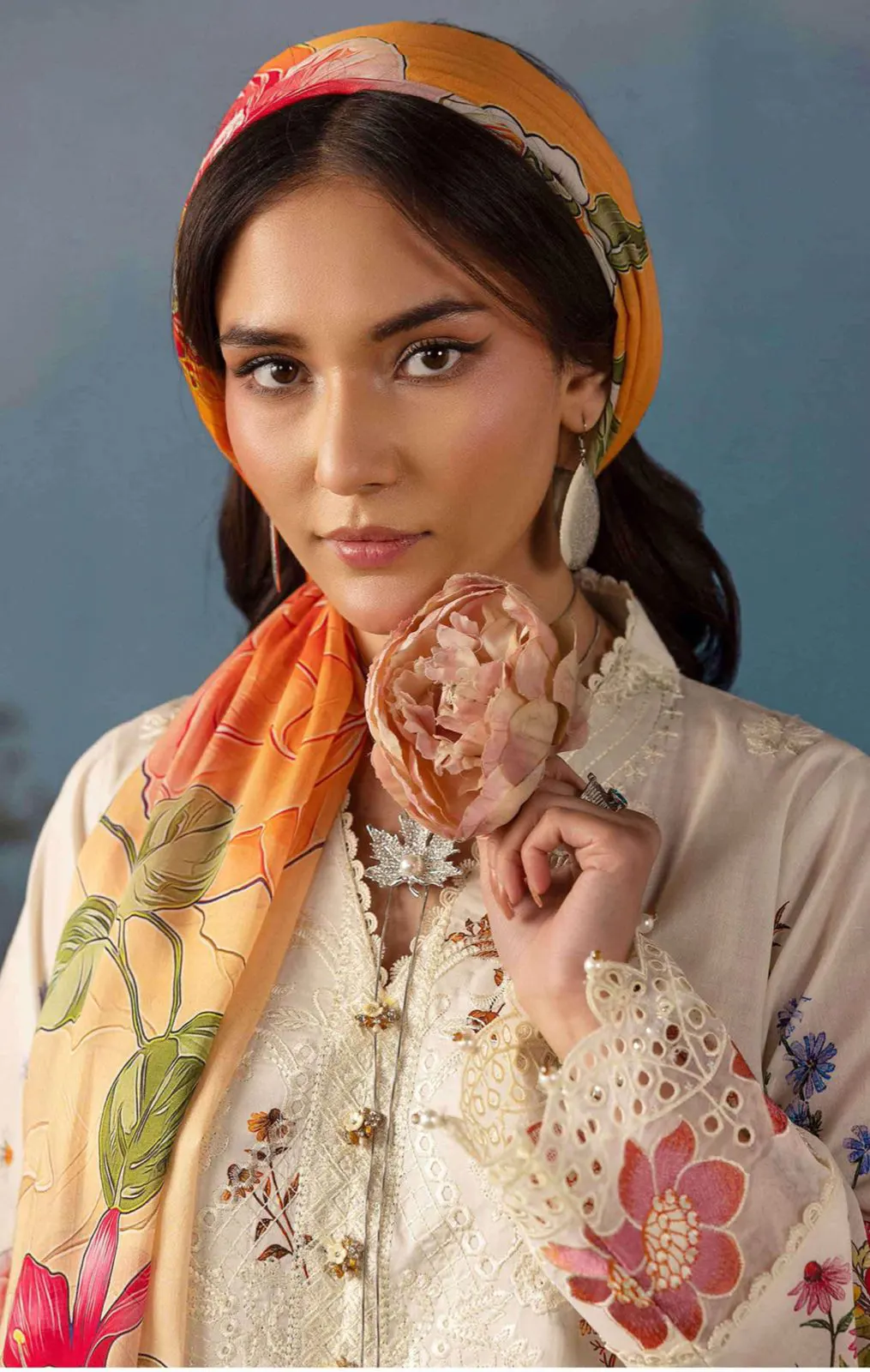 Rose Bloom Embroidered Lawn